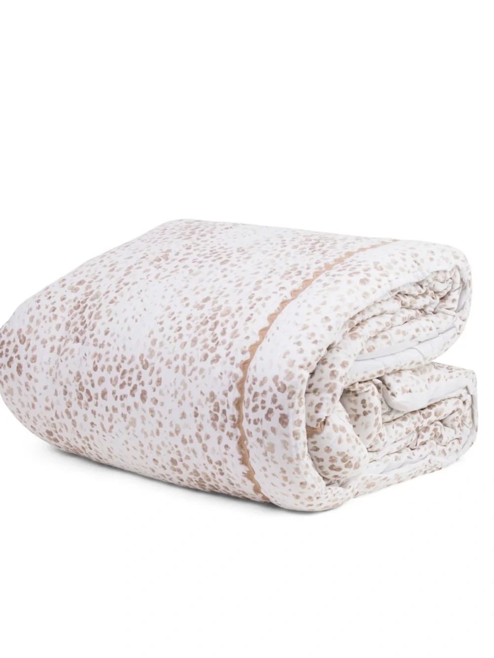 Rachel Zoe White and Tan 3-Piece cotton gauze leopard comforter set